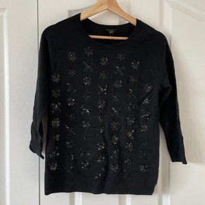 NWT Talbots Sequin Black Pullover Sweater Size S